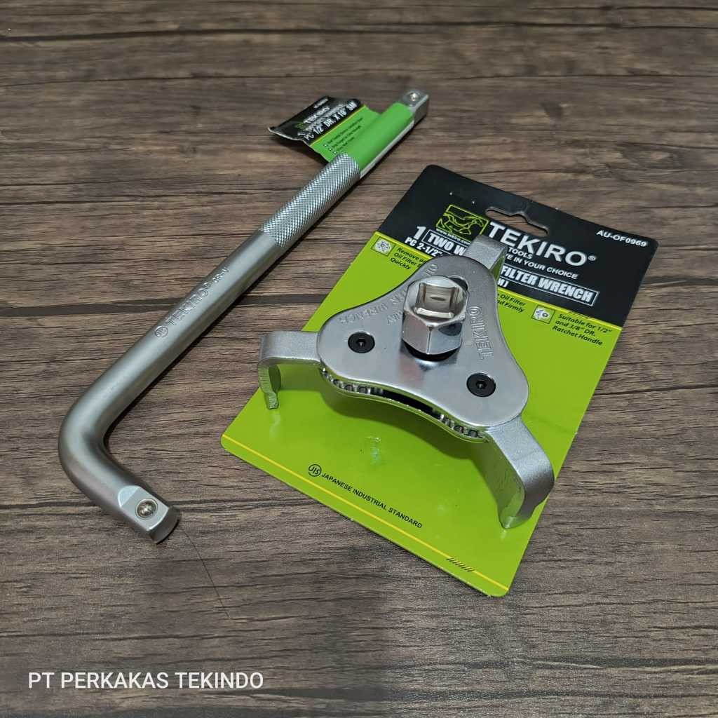 Promo Kunci Pembuka Filter Oli Tekiro 3 Kaki + Gagang Sok L 1/2" 10 Inch Paket Lengkap Murah