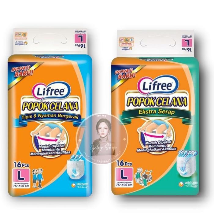 Lifree Popok Dewasa Celana/Pampers Dewasa M/L/XL isi 12/16/20