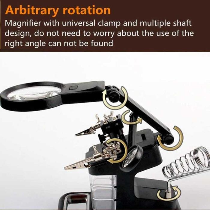 

Bricks - Pegangan Solder Dengan Kaca Pembesar Led Welding Magnifier 3X/4.5X/25X - Th-7026
