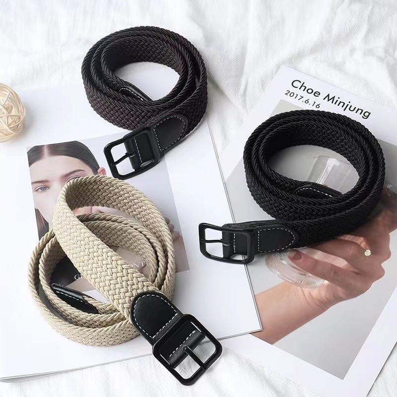 2024 New Woven Belt Men's Pants Belt Women's Jeans Belt Military Training Trendy Instagram Style You