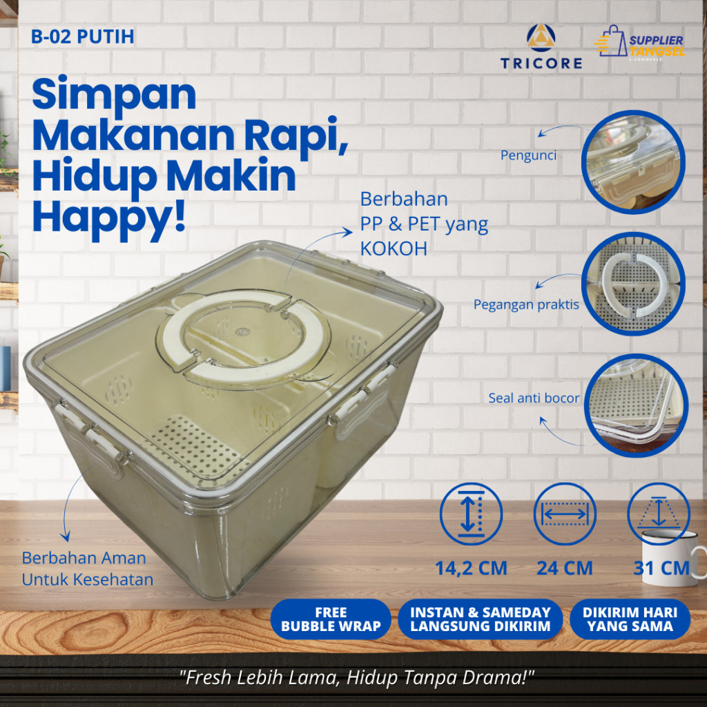 

Andrianbijaksana Kontainer Makanan Dengan Sekat Kotak Penyimpanan Bumbu Sayur Buah Makanan Ringan