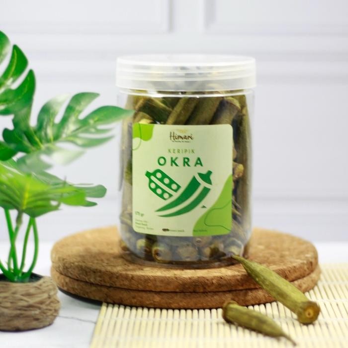 

Keripik Sayur Okra Hijau Kering Cemilan Himari Snack Produk Lokal Halal