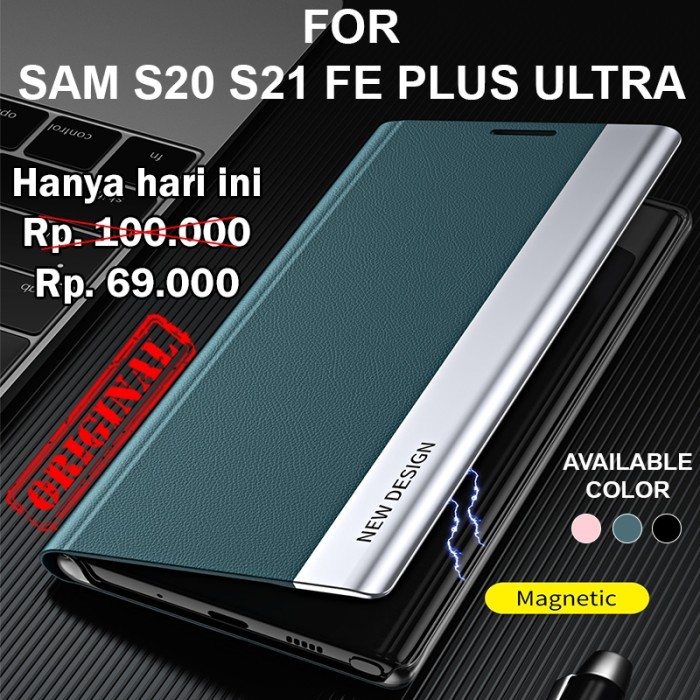 FLIP COVER MAGNET case Samsung Galaxy S20 S21 FE Plus Ultra casing hp