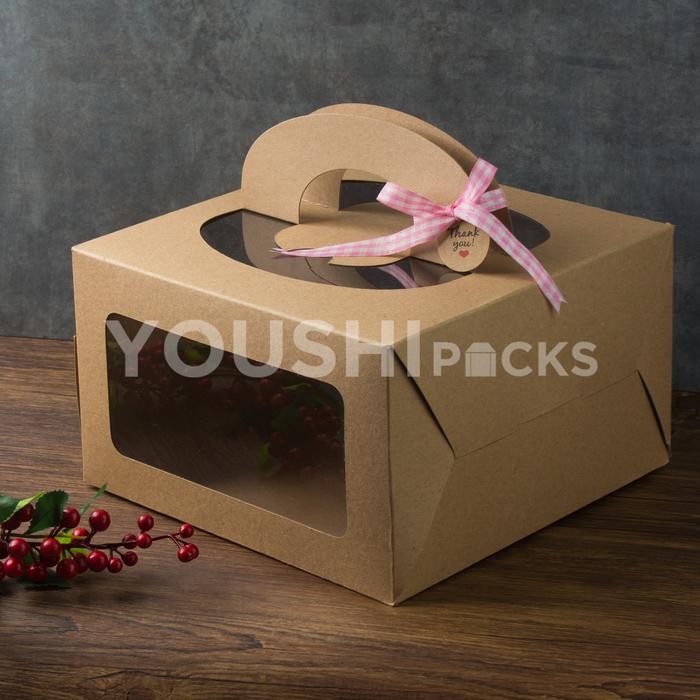 JTTOP" DUS KUE TART MIKA/BOX KUE MIKA/CAKE BOX MIKA TRANSPARAN 25X25X15CM