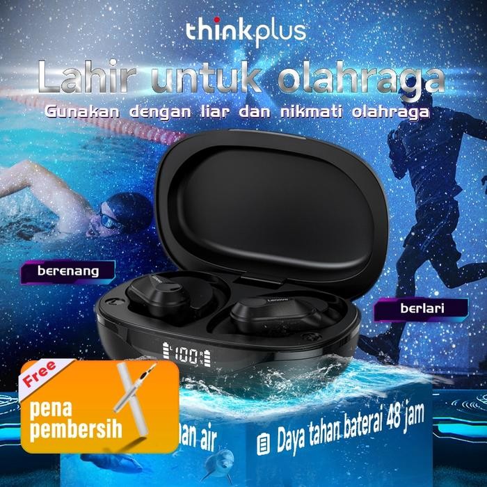 Super Sale Thinkplus Lenovo LP75/XT55 TWS Nirkabel Bluetooth Olahraga Peredam Kebisingan Musik Lari