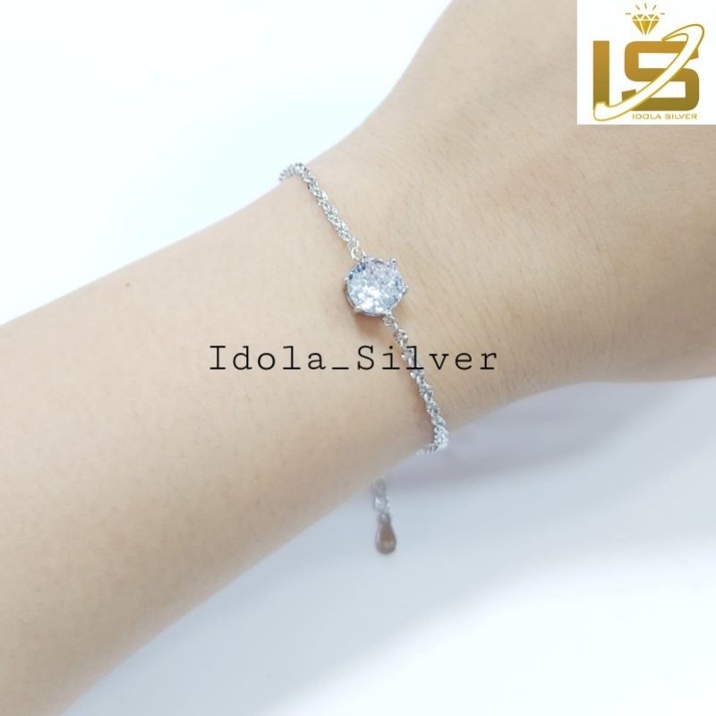 Gelang Perak Asli Silver 925 Lapis Emas Putih Rantai NoriUkir Gelang Nagita Slavina Gelang Fuji -