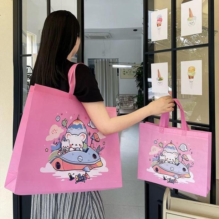 PREMIUM Tas Belanja / Tote Bag Spunbond/ Goodie Bag Spunbond /Tas Spunbond /Kain Motif Premium