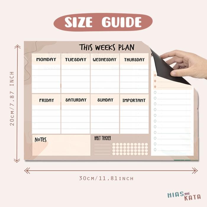

Magnet Planner Weekly Planner Magnetic Aesthetic (Bonus Spidol) #Gratisongkir