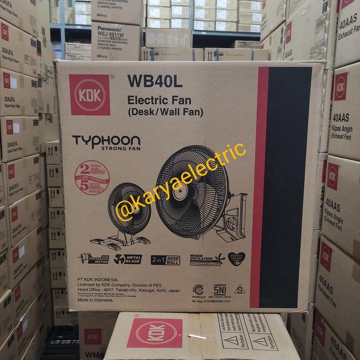Kipas Angin Besi Tornado Meja + Dinding / Tembok Kdk Wb40L Garansi