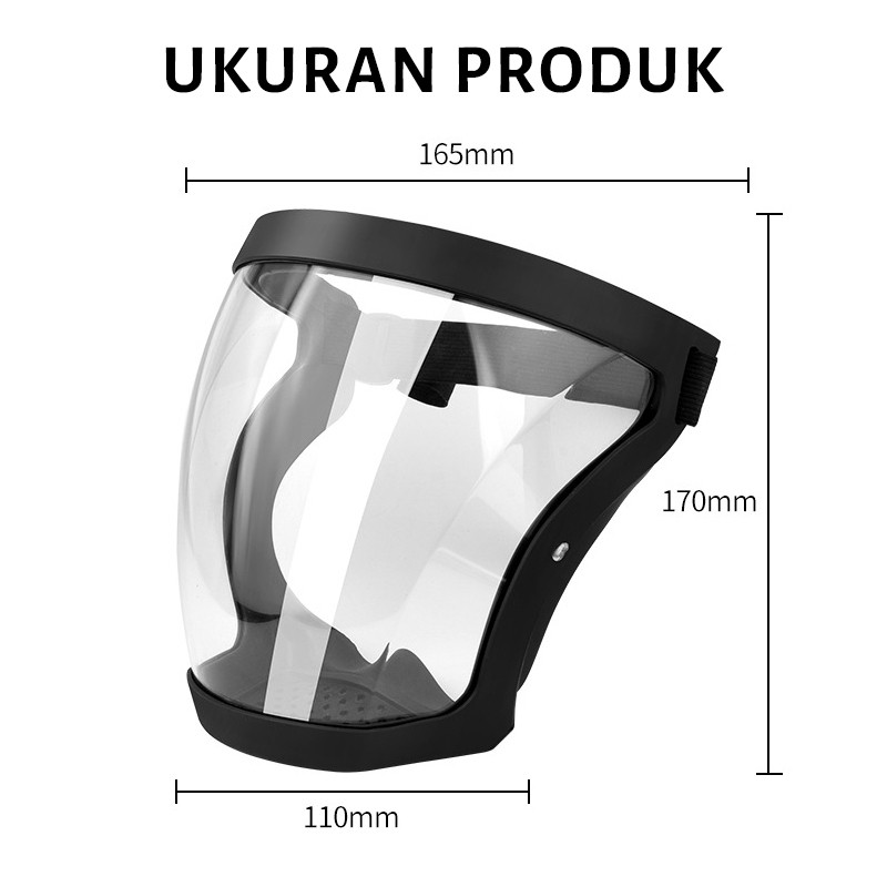 Face Shield Akrilik Dewasa Sepeda Joging Active Shield Face Shield Full Face Shield Safety Kemasan