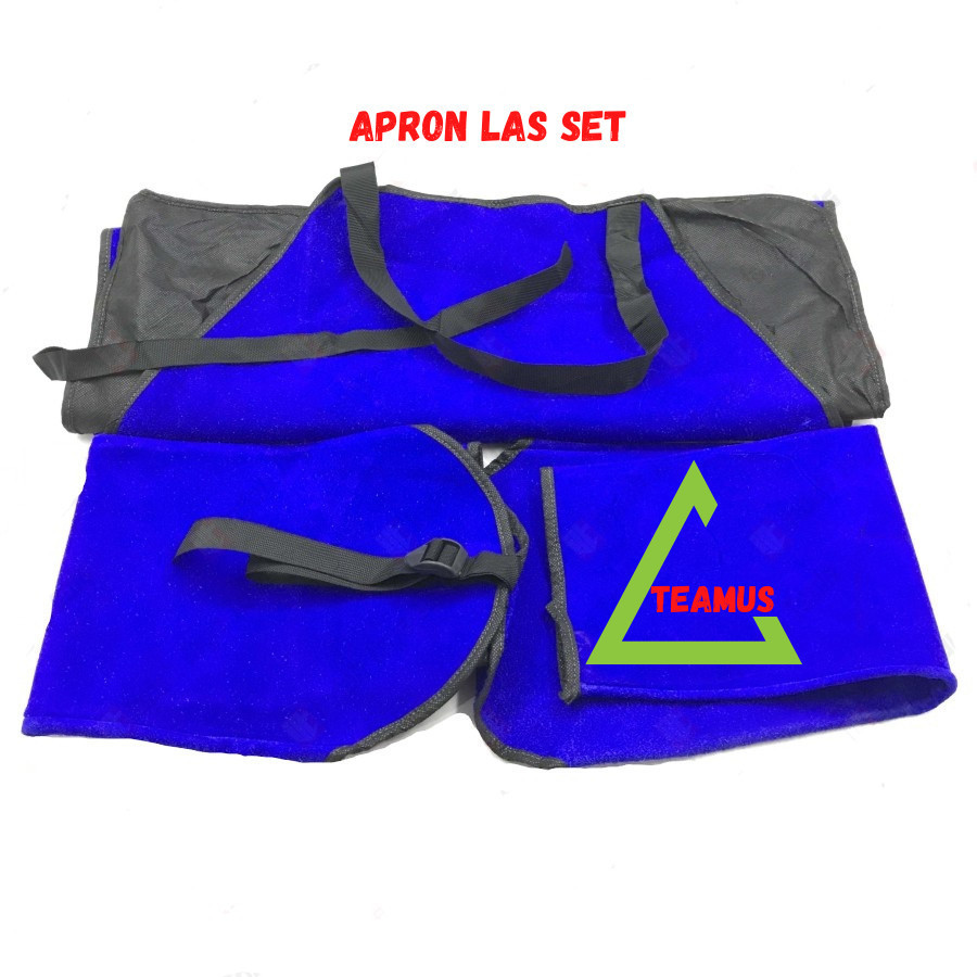 Apron Las Set Safety Baju Las Safety Satu Set Apron Las Bahan Kulit Seragam Baju + Tangan