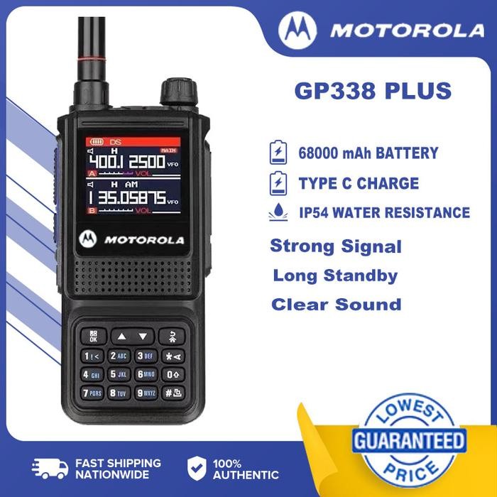 HT Motorola GP338 Plus Walkie talkie GP-338 Plus radio 15W anti-air jarak jauh 20km