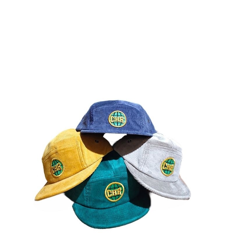 Topi 5 Panel Corduroy Snapback Pria Wanita Dewasa Original Visor Pendek