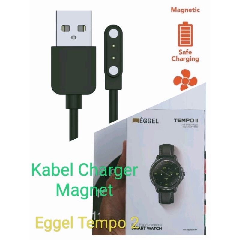 Eggel Tempo 2 Smart Watch Kabel Charger Smartwatch Eggel Tempo 2 Magnetic 2 Pin