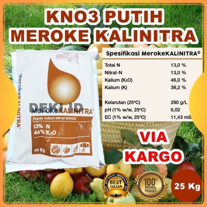 Kalinitra Meroke 25 Kg Via Kargo Pupuk KNO3 Putih Kemasan Pabrik Nutrisi Generatif Tanaman Anggur
