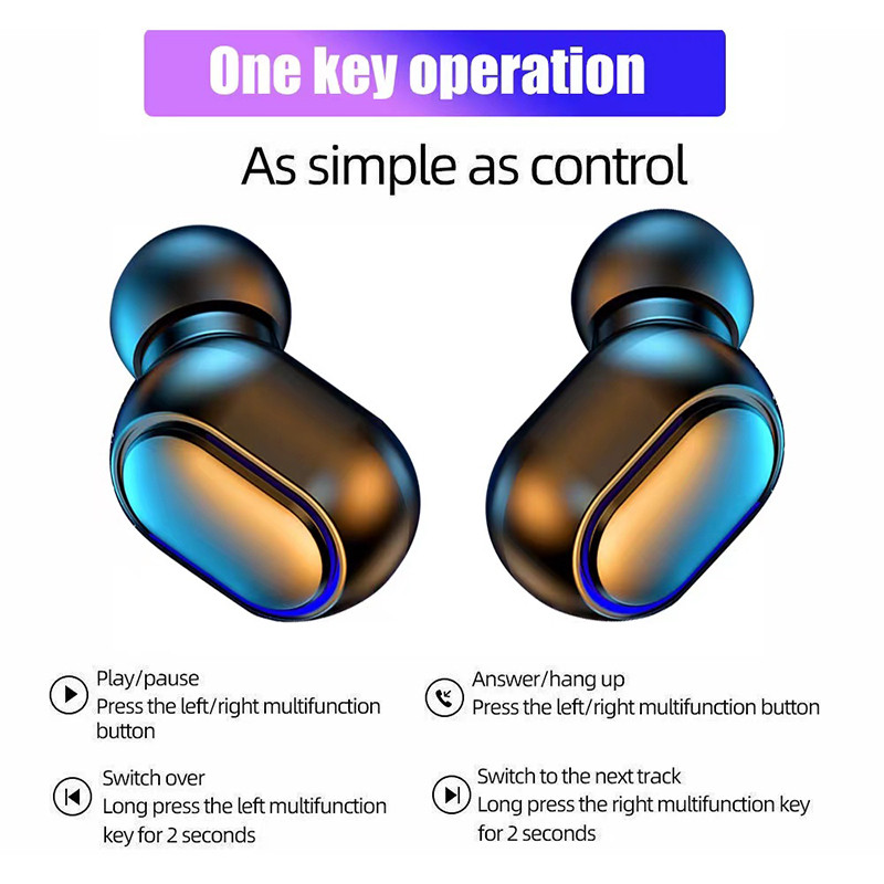 Jovitech TWS Earphone Bluetooth Wireless Earbuds Digital Click Button LED Display Waterproof - T10