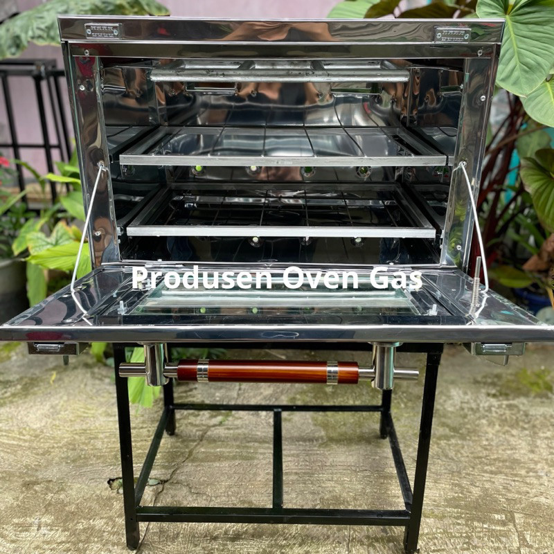 Oven Gas Api Atas Bawah Stainless 60x40x45 cm - open gas - oven gas kecil iFlaf
