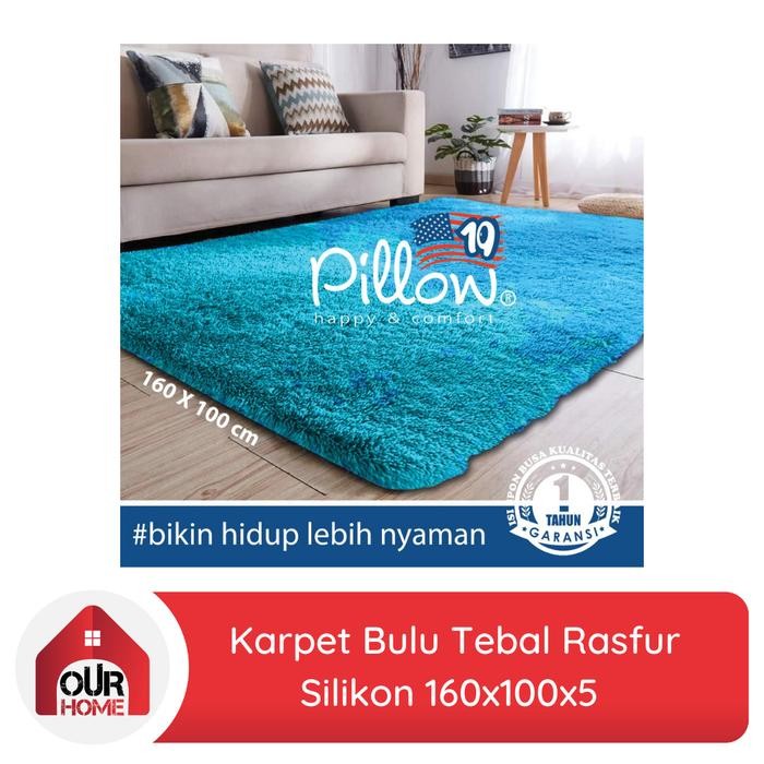 Karpet Bulu Rasfur 160x100x5 Tebal Matras Lantai Pillow 109