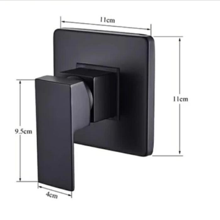 Wall Shower Tanam Set Stop Kran Tanam Panas Dingin Hitam