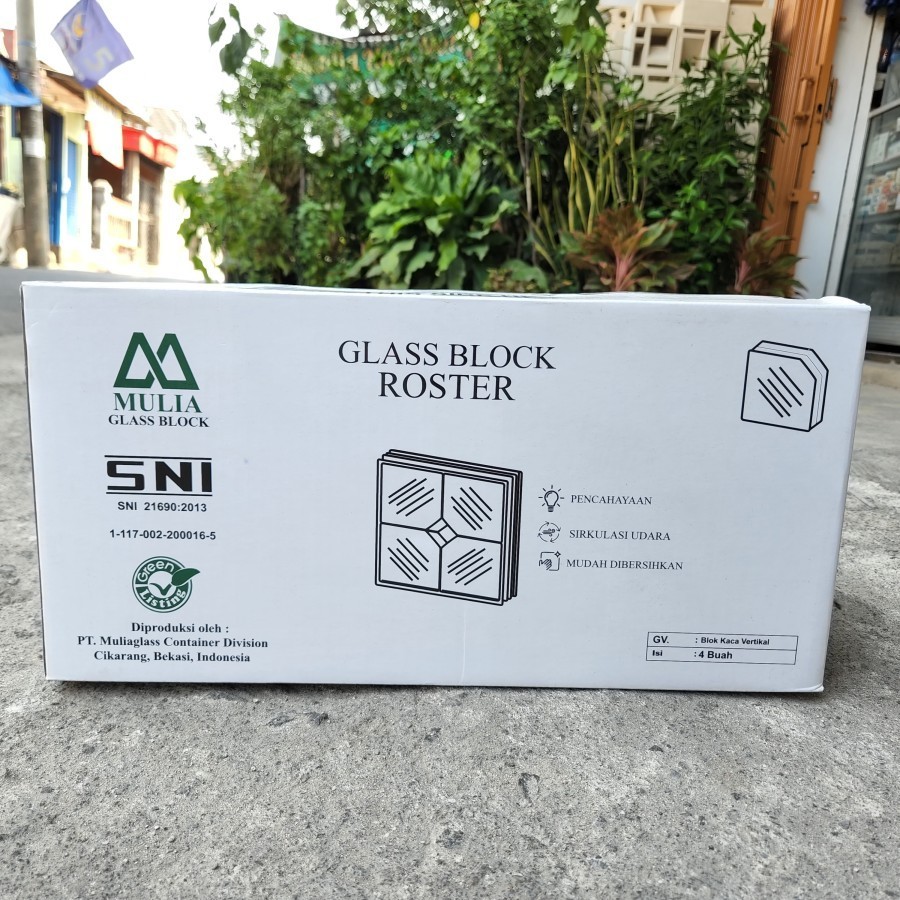 Glass Block Roster MULIA Motif per Dus