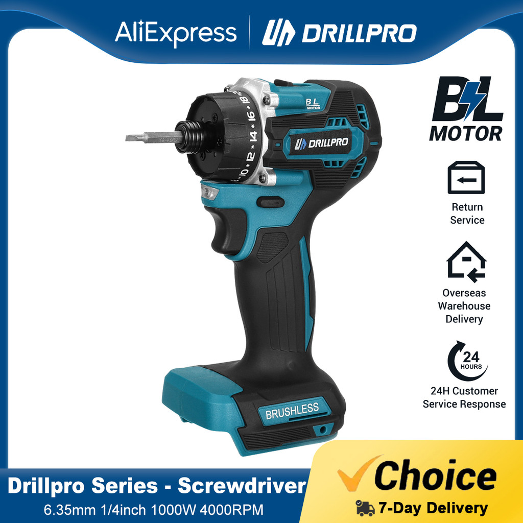 Drillpro 20+1 Torque 1/4In  Brushless Electric Screwdriver Cordless 280N.M Electric Drill Power