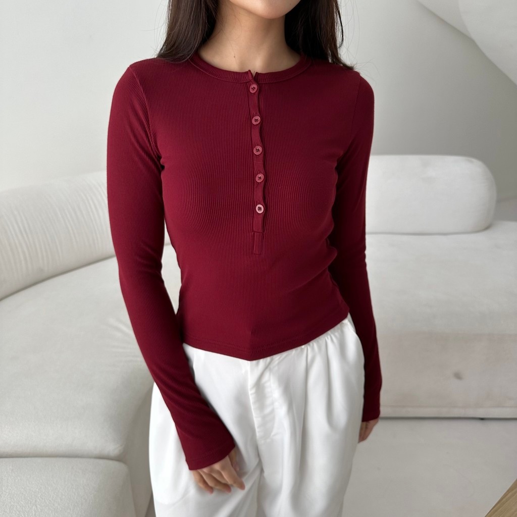 NORI TOP - Atasan Knit Wanita Lengan Panjang High Neck Turtle Boat Neck Drape Cowl Korean Top Basic