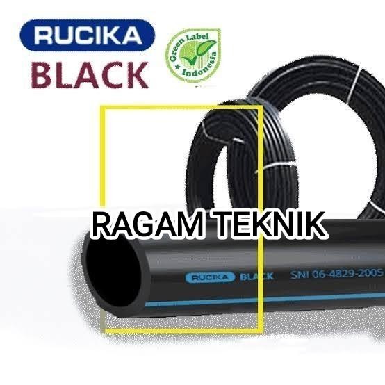 Rucika Black Pipa HDPE 1/2" 20 mm PN 10 16 PE Hitam Rol 100 meter