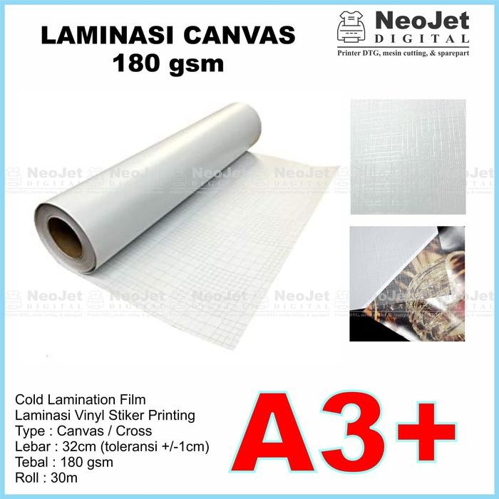 

Artemedia - Bahan Laminasi Dingin Canvas Lebar A3+ A3 32 Cm Panjang 30 Meter