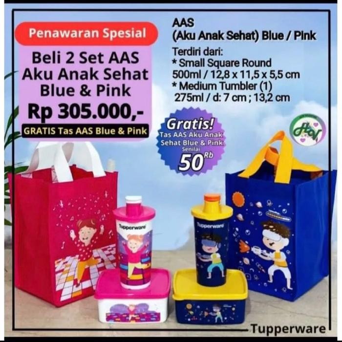 Harga Promo Aku Anak Sehat Tupperware Paket Bekal Anak / Kotak Makan Tupperware Qlh7
