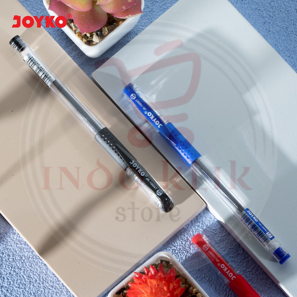 

Pulpen Gel Joyko JK 100 / JK 100 NT / Runcing / Jarum 0.5mm Pen Jel Hitam Merah Biru