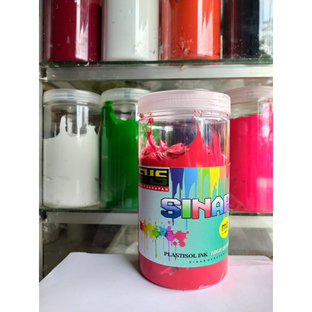 

Tinta plastisol merah SINAR HARAPAN SABLON kemasan 1kg