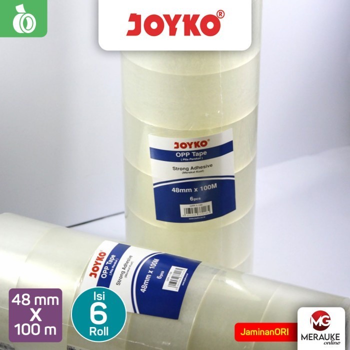 

OPP Lakban Bening JOYKO 1-100 48 mm x 100 m (1 Slop: 6 Rol)