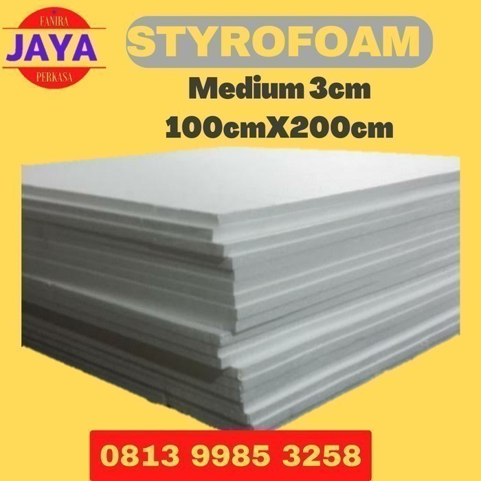 

Styrofoam Lembaran Tebal 3Cm Ukuran 100X200Cm Medium Density 14Kg/M3