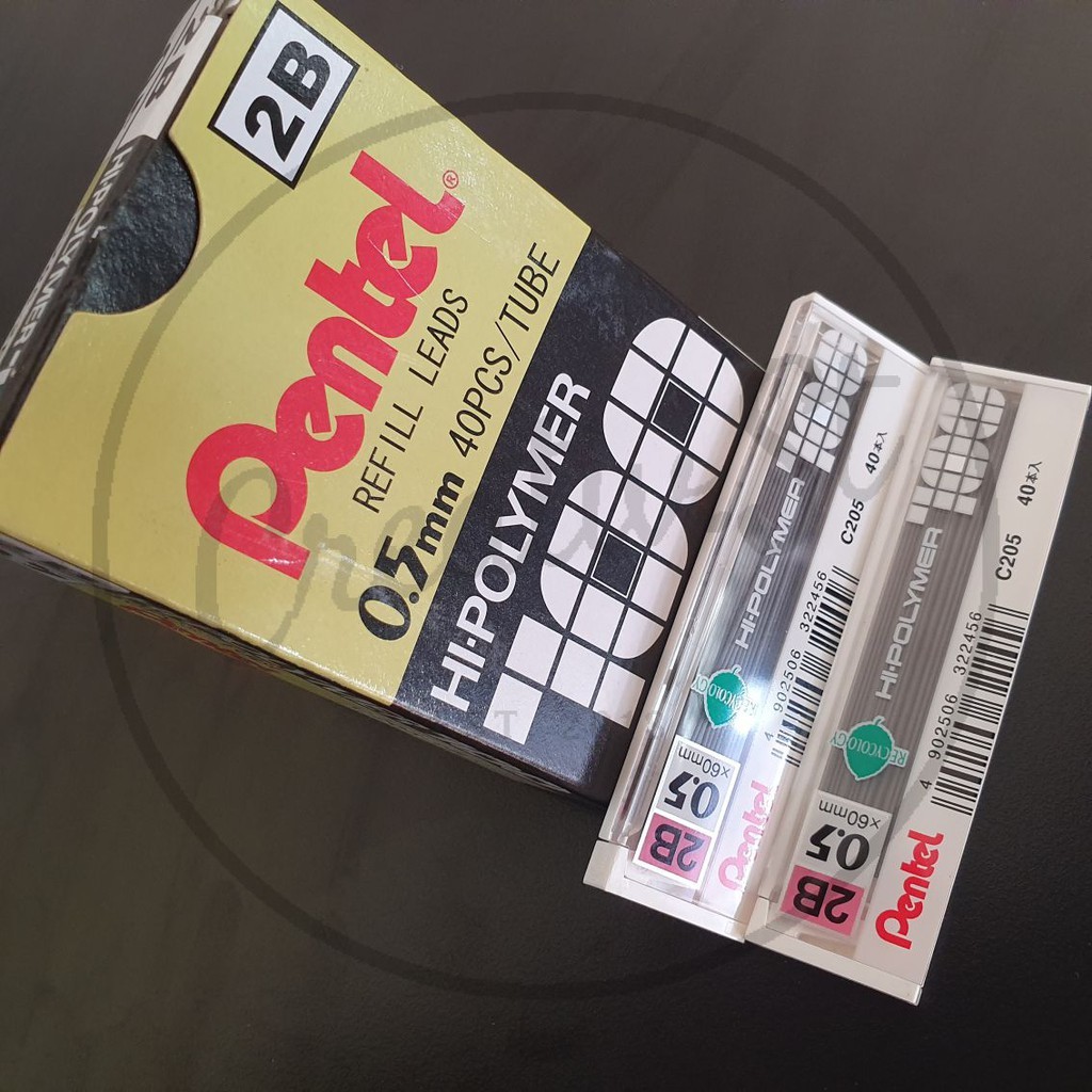 

PENTEL Hi-Polymer Isi Pensil Mekanik 2B 0.5 Mm C205