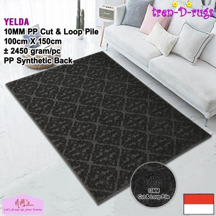 Karpet Lantai Tren-D-rugs karpet plush motif 3d timbul aesthetic modern 100x150 cm tebal bulu 10 mm 
