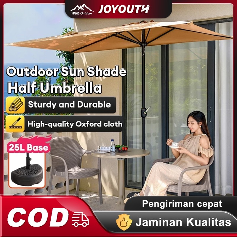 Nds - JOY 250CM Tenda Payung Tenda lipat Payung Di dinding Payung Gantung/Taman/Cafe/Pantai Payung