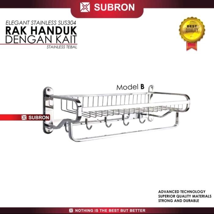 Rak handuk stainless sus 304 SUBRON / Gantungan handuk stainless 304