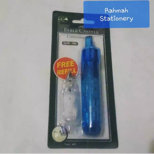 

Correction tape QJR 506 blue barrel + 1 refill / tipex kertas faber