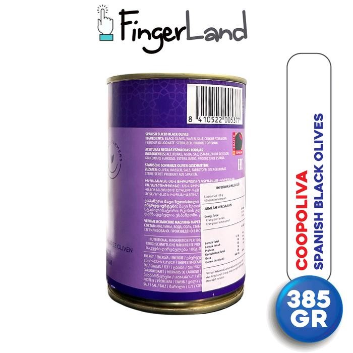 

G&C COOPOLIVA SPANISH BLACK OLIVES - S 385 GRAM BUAH ZAITUN KALENG