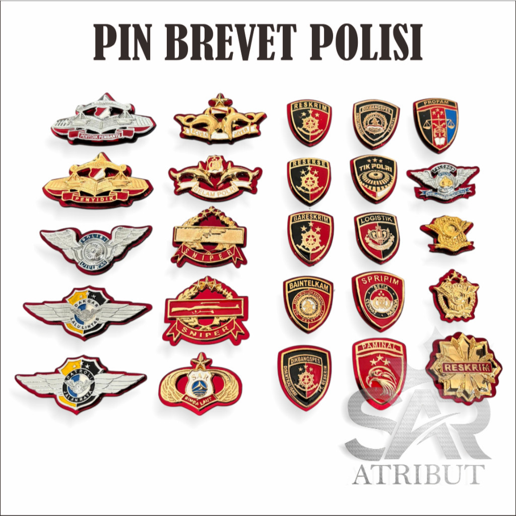 ATRIBUT POLRI / PIN POLRI / KEWENANGAN POLRI / KOPEL POLRI / ATRIBUT POLISI BAHAN LOGAM BERKUALITAS