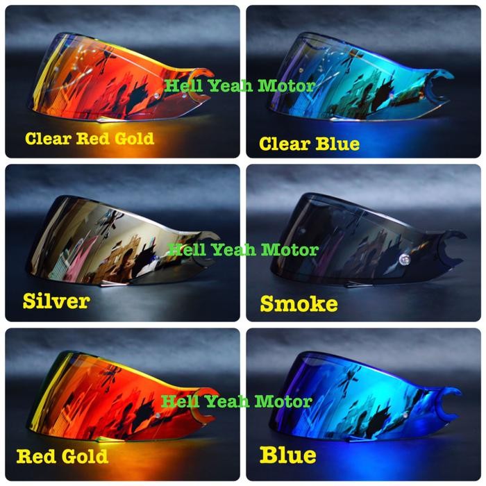 Visor Helm Shark Spartan / D SKWAL Iridium Silver Blue Gold Red Smoke