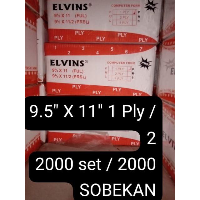 

Continuous Form 9.5" X 11" /2 1Ply Elvins/Kertas Komputer