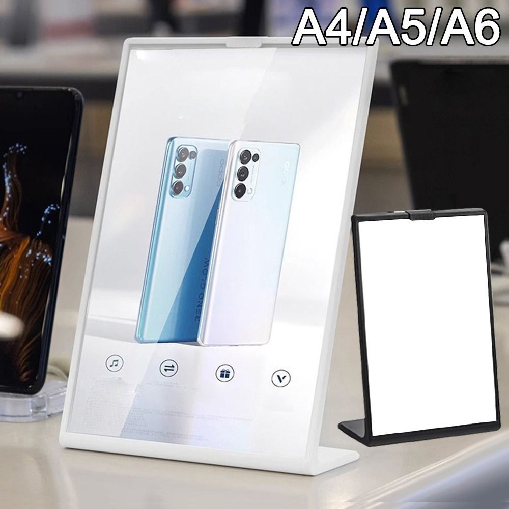 Acrylic Panel Wine Catalog Menu Display Stand Desktop Ornament Transparent Table Card Sign Holder A4