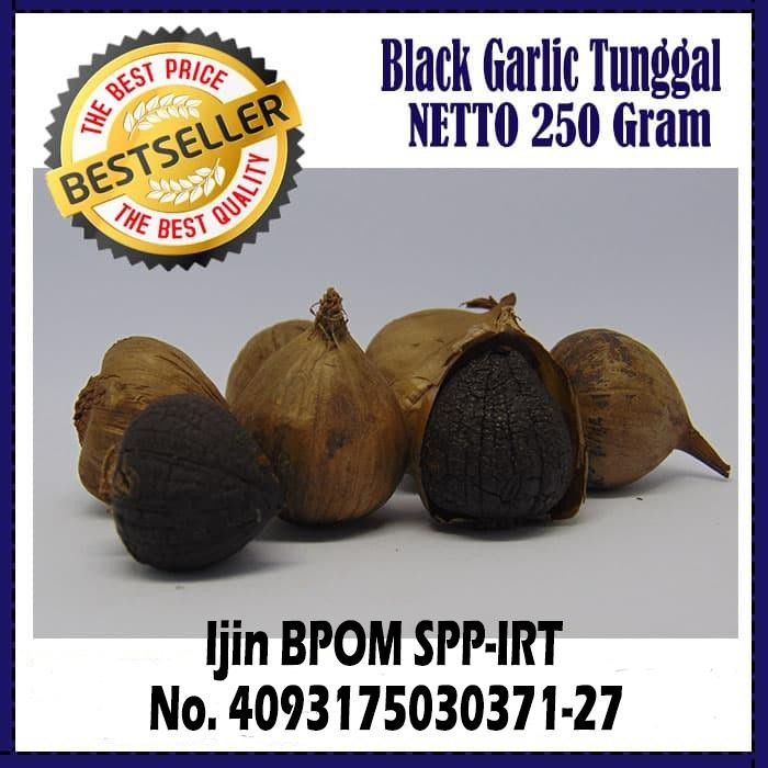 

BLACK GARLIC TUNGGAL 250 GRAM - BAWANG PUTIH HITAM TUNGGAL/LANANG