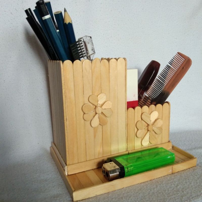 

tempat pensil dari stik eskrim
