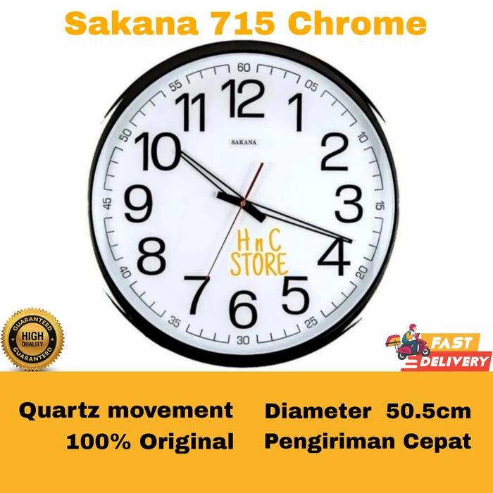 Ukuran X-tra Besar Diameter 50cm, Jam Dinding Sakana 715 Ori
