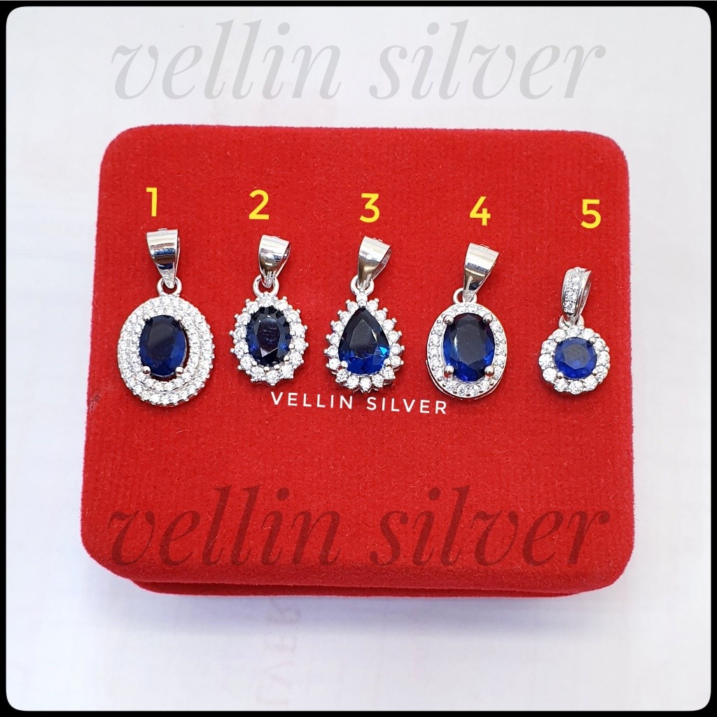 Liontin Perak 925 Asli / Perhiasan liontin silver 925 lapis emas putih / Liontin Zircon Mata Biru