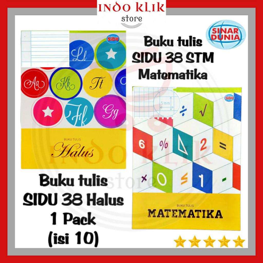 

Buku Tulis Sidu 38 Lembar Garis 3 / Kotak Matematika / Menulis Indah / Kotak Kecil HLS STM