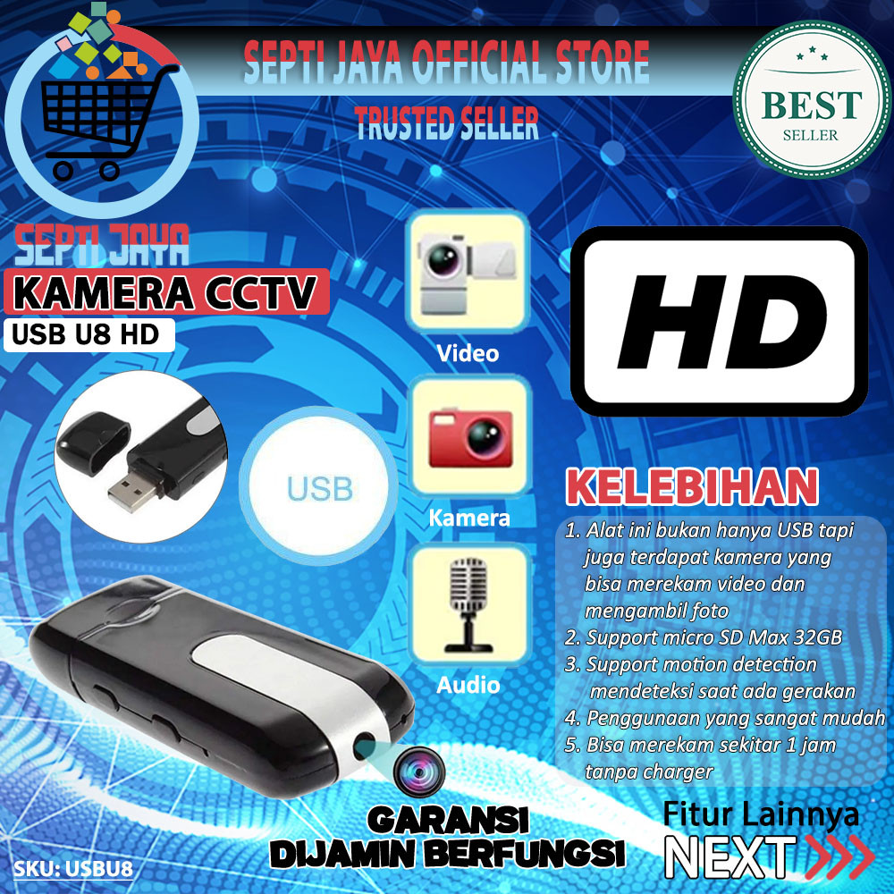 SPY MINI USB DVR SPYCAM KAMERA U8 U Disk Camera / USB Camera Spycam / Camera Hidden Usb Spy cam /
