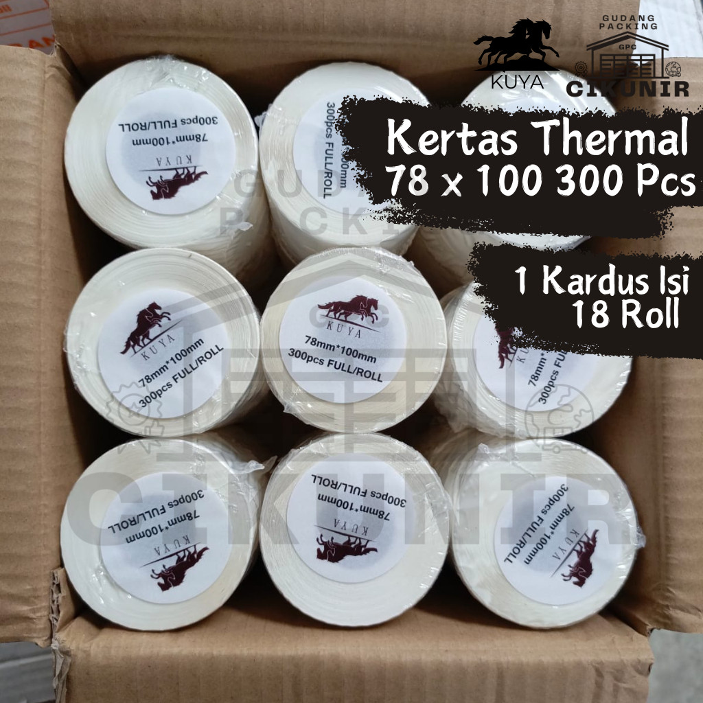 

Kertas Thermal Polos 78mm x 100mm 300 Lembar 1 Dus Isi 36 Roll